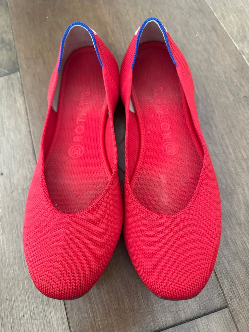 Rothy's Red Knit Slip-On Ballet Flats